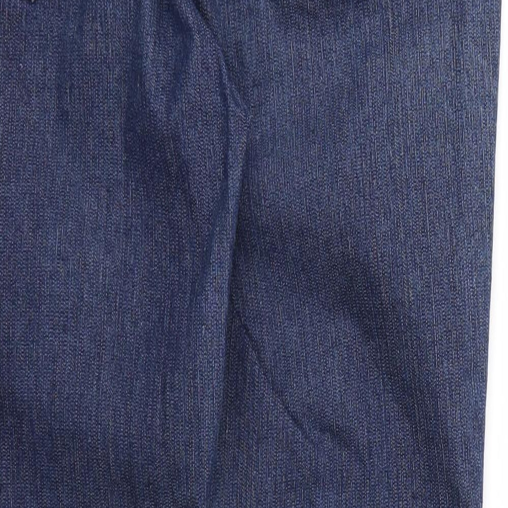 F&F Womens Blue Houndstooth  Skinny Jeans Size 12 L28 in