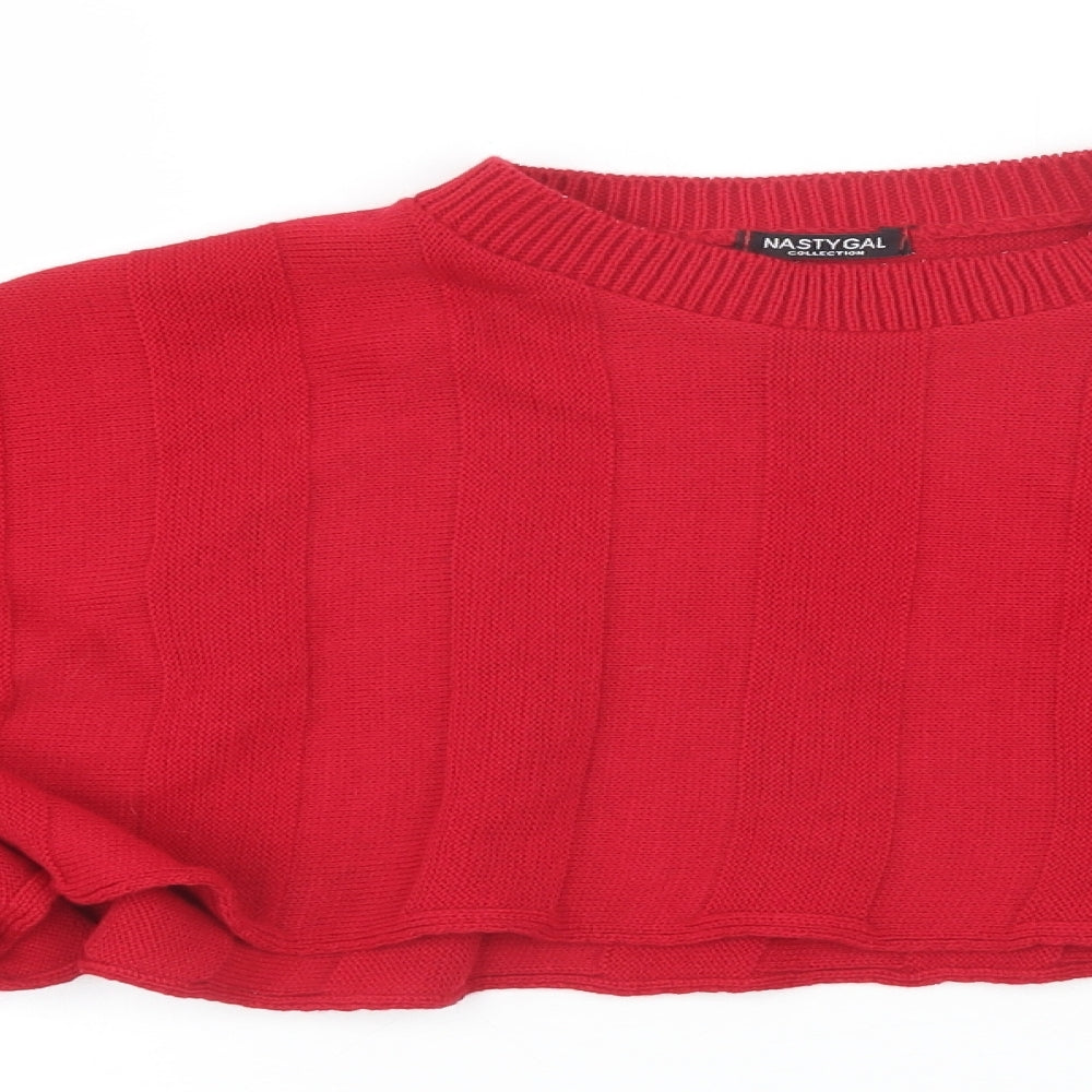 NastyGal Womens Red Striped  Pullover Jumper One Size