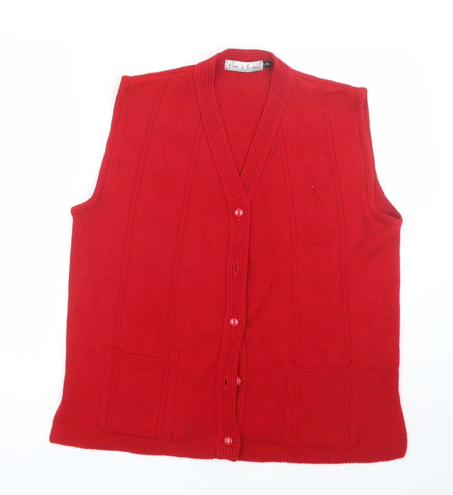 Pure & Natural Womens Red   Cardigan Jumper Size XL