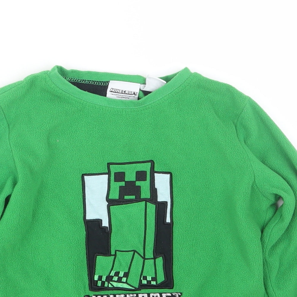 Primark Boys Green    Pyjama Top Size 6-7 Years  - minecraft