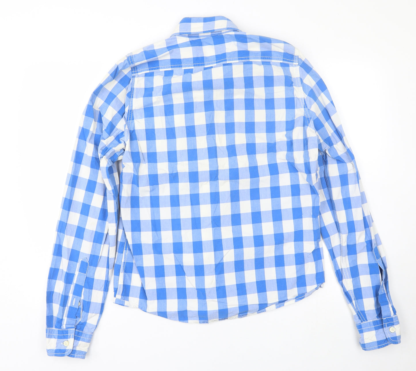 Abercrombie & Fitch Mens Blue Plaid   Button-Up Size L