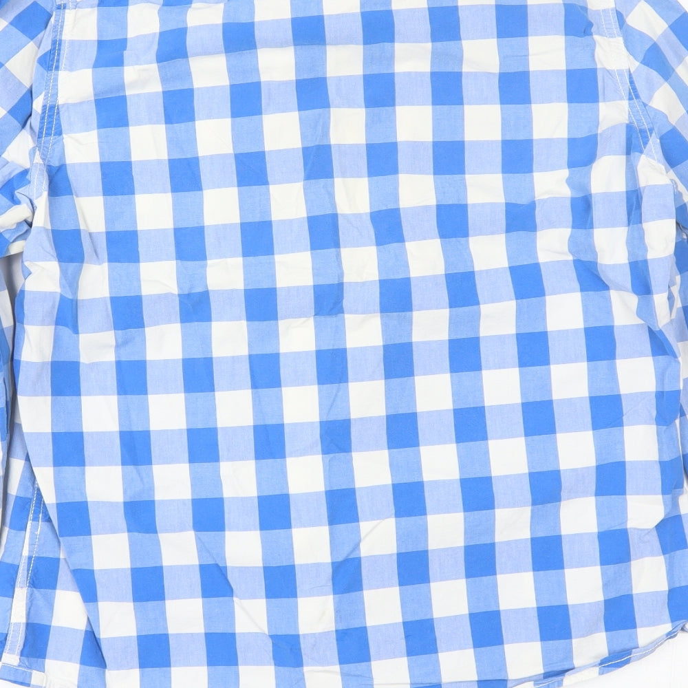 Abercrombie & Fitch Mens Blue Plaid   Button-Up Size L