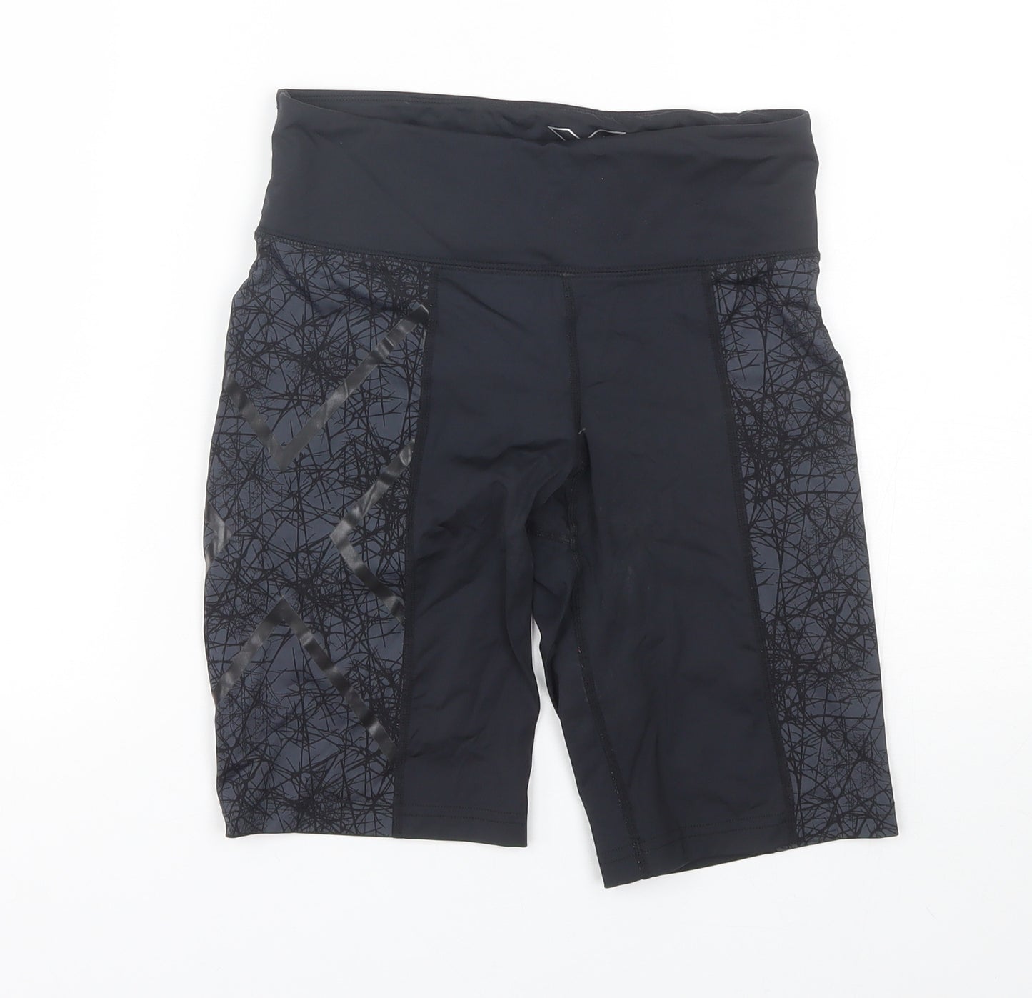 2XU Womens Black Geometric  Biker Shorts Size S