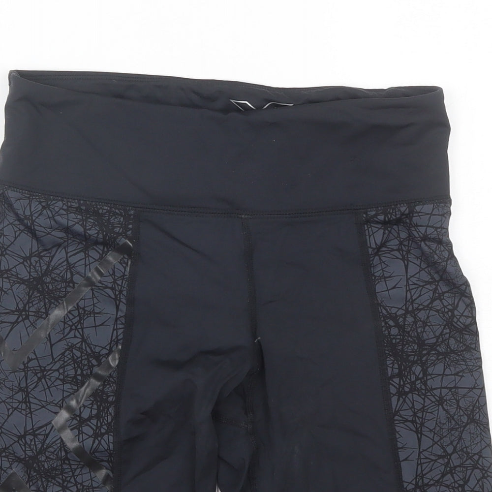 2XU Womens Black Geometric  Biker Shorts Size S