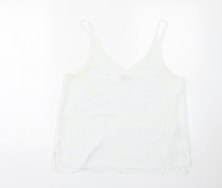 Topshop Womens White Basic Tank Size 12