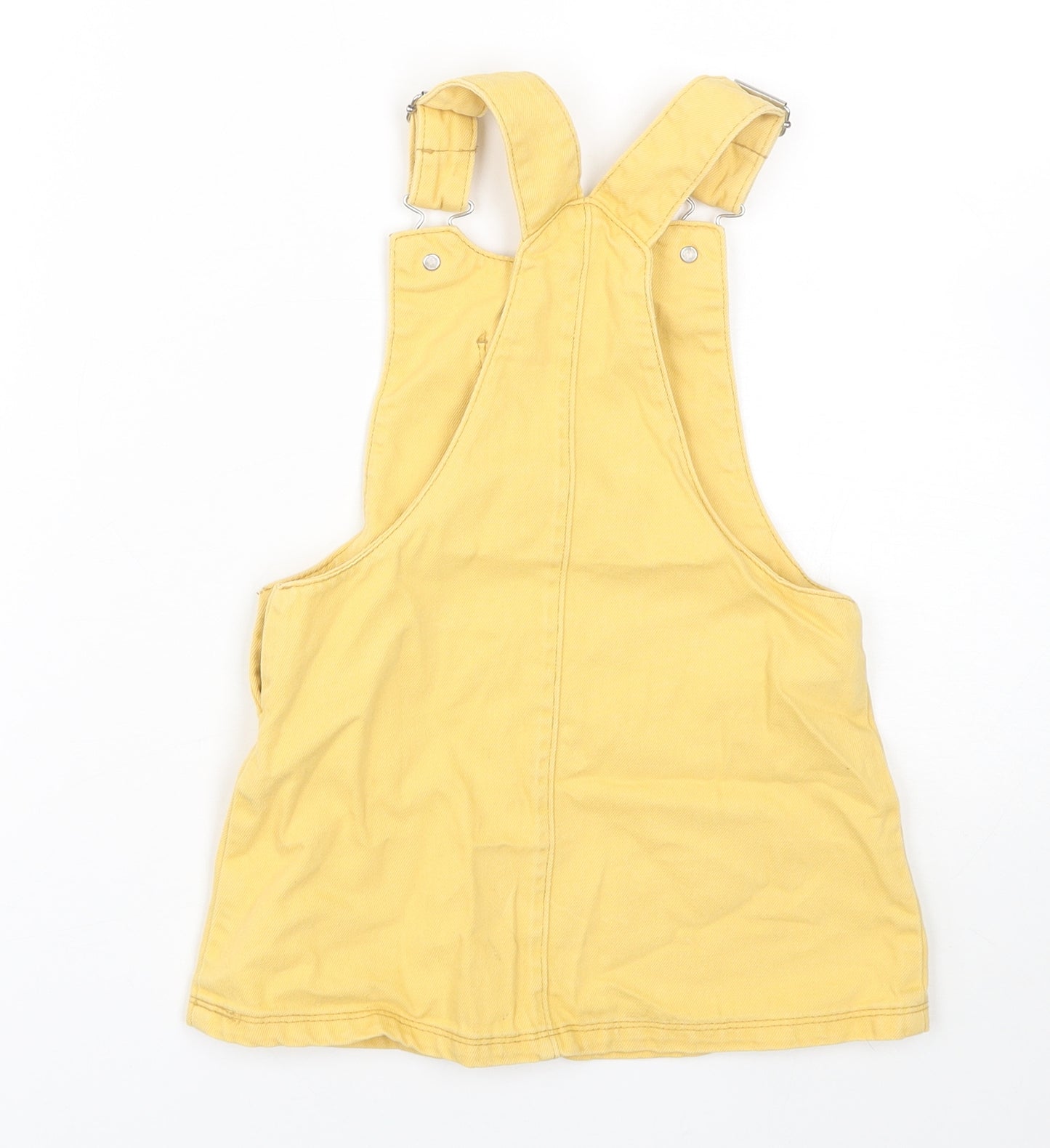 F&F Girls Yellow  Denim Pinafore/Dungaree Dress  Size 3-4 Years