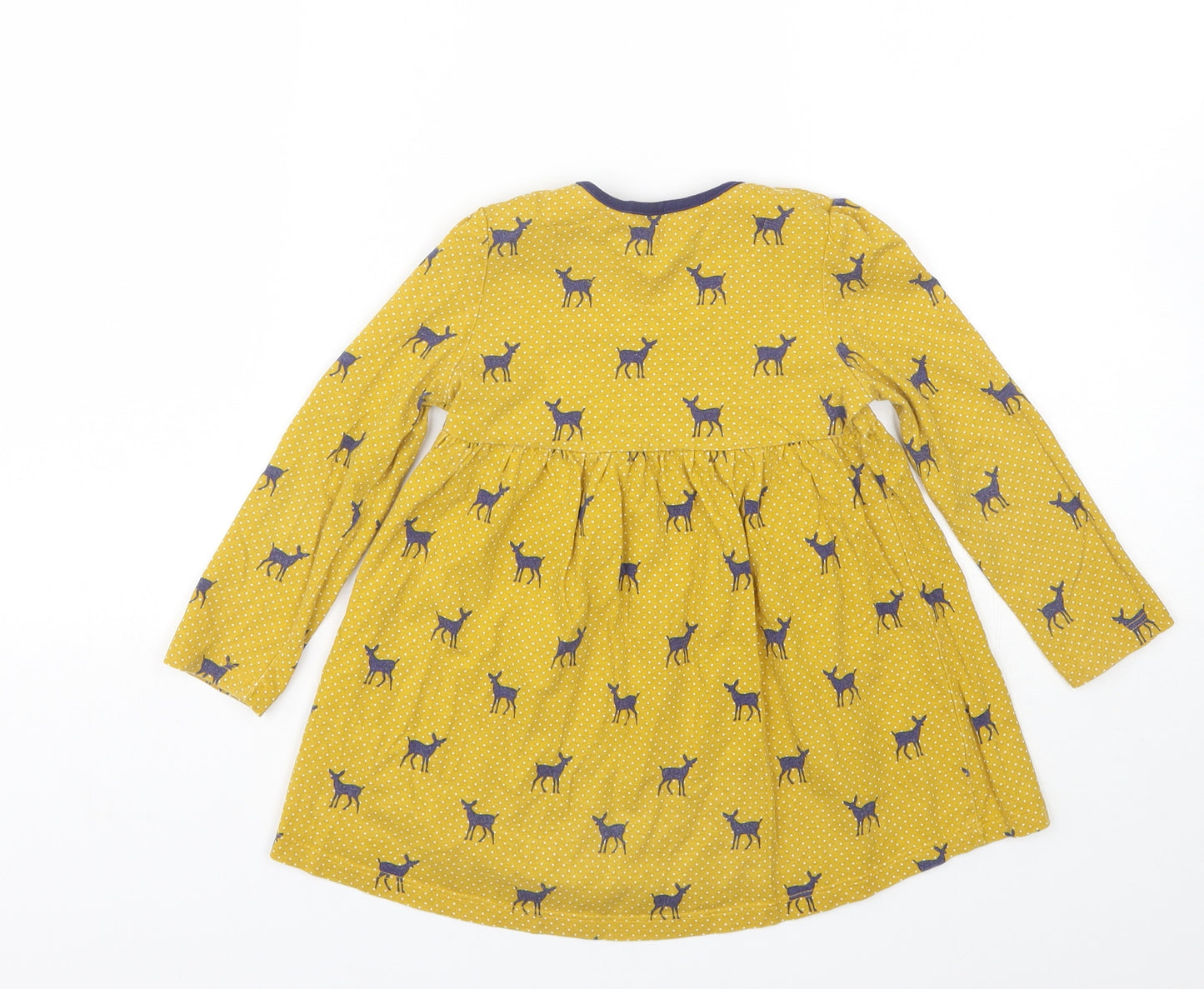 Mini Club Girls Yellow Polka Dot  T-Shirt Dress  Size 2-3 Years