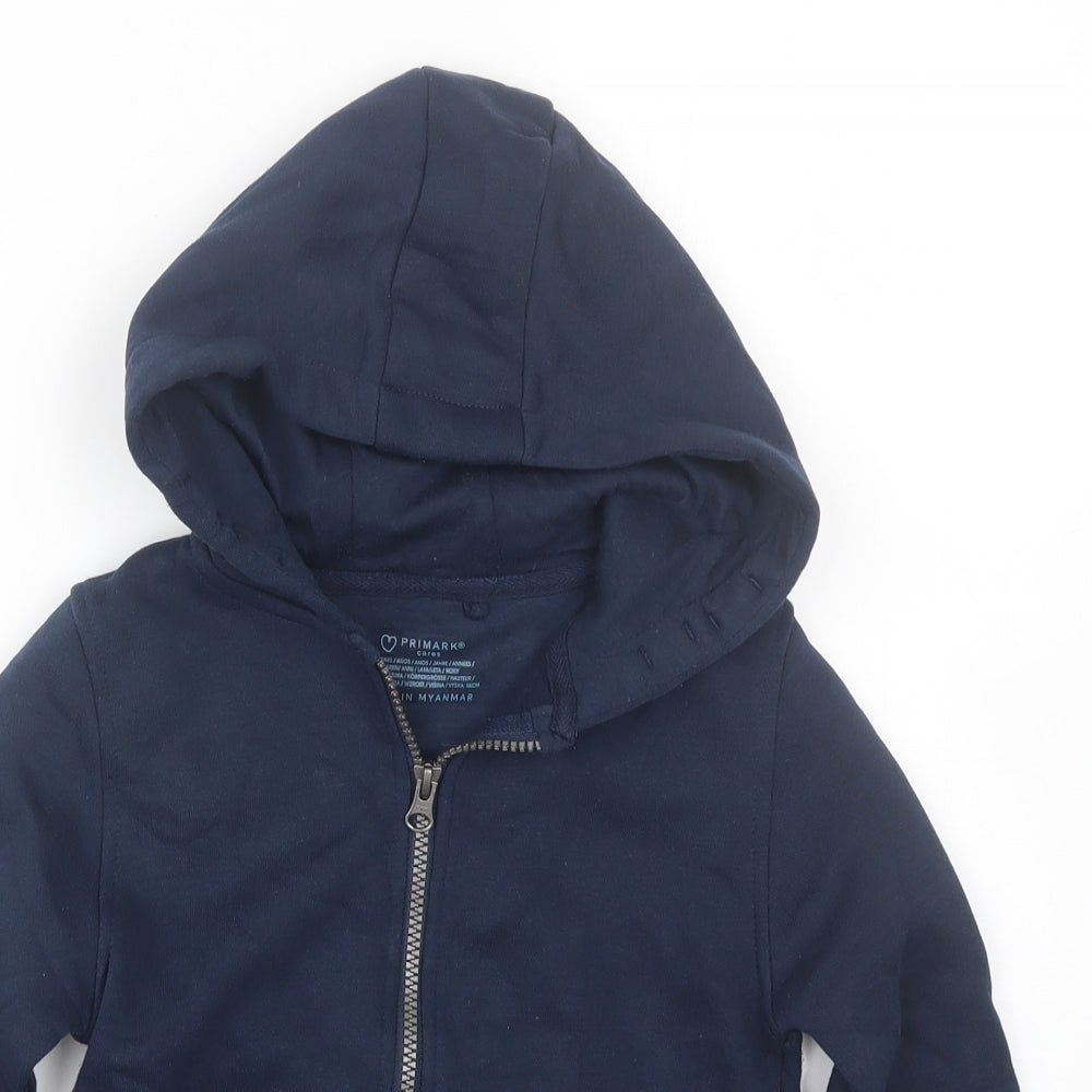 Primark Boys Blue   Full Zip Hoodie Size 5-6 Years