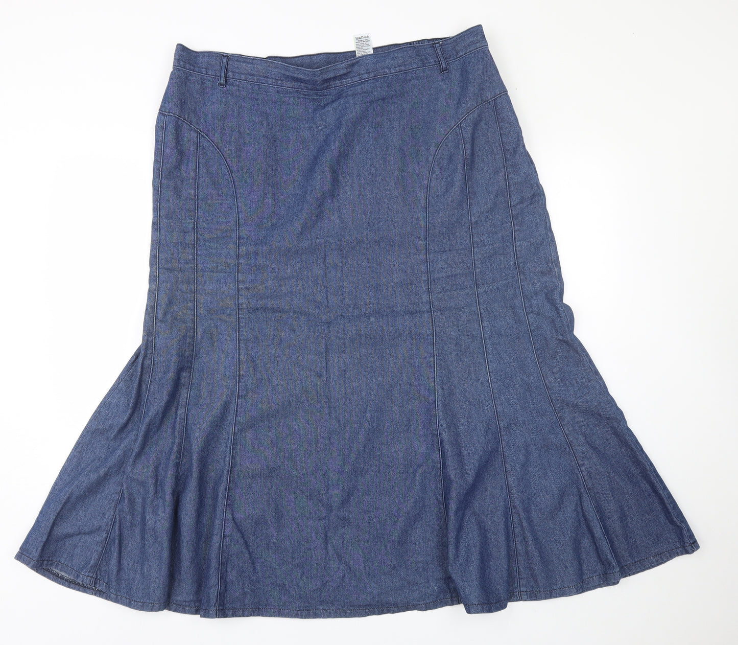 M&S Womens Blue  Denim Trumpet Skirt Size 18