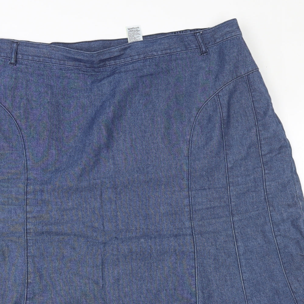 M&S Womens Blue  Denim Trumpet Skirt Size 18