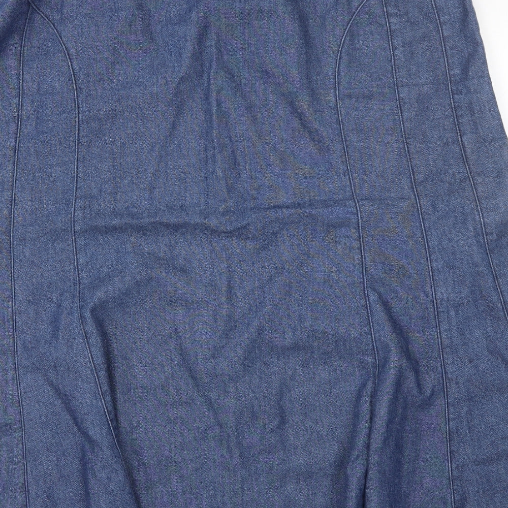M&S Womens Blue  Denim Trumpet Skirt Size 18