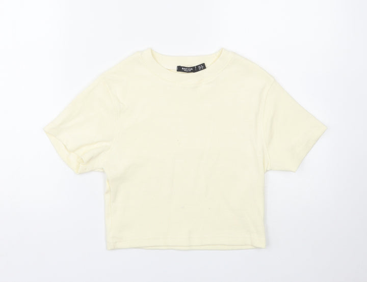 Nasty Gal Womens Yellow   Cropped T-Shirt Size 8