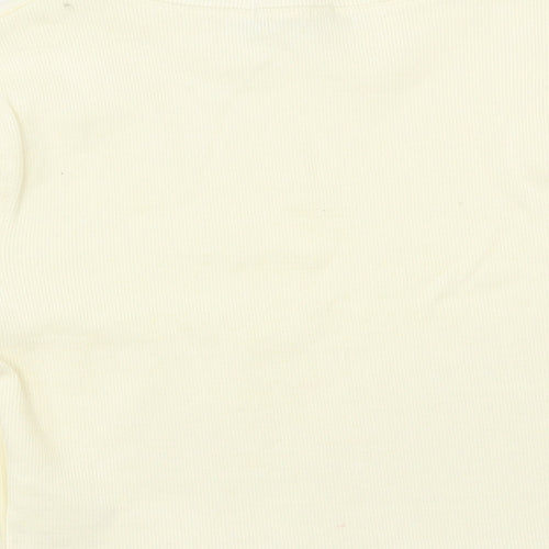 Nasty Gal Womens Yellow   Cropped T-Shirt Size 8