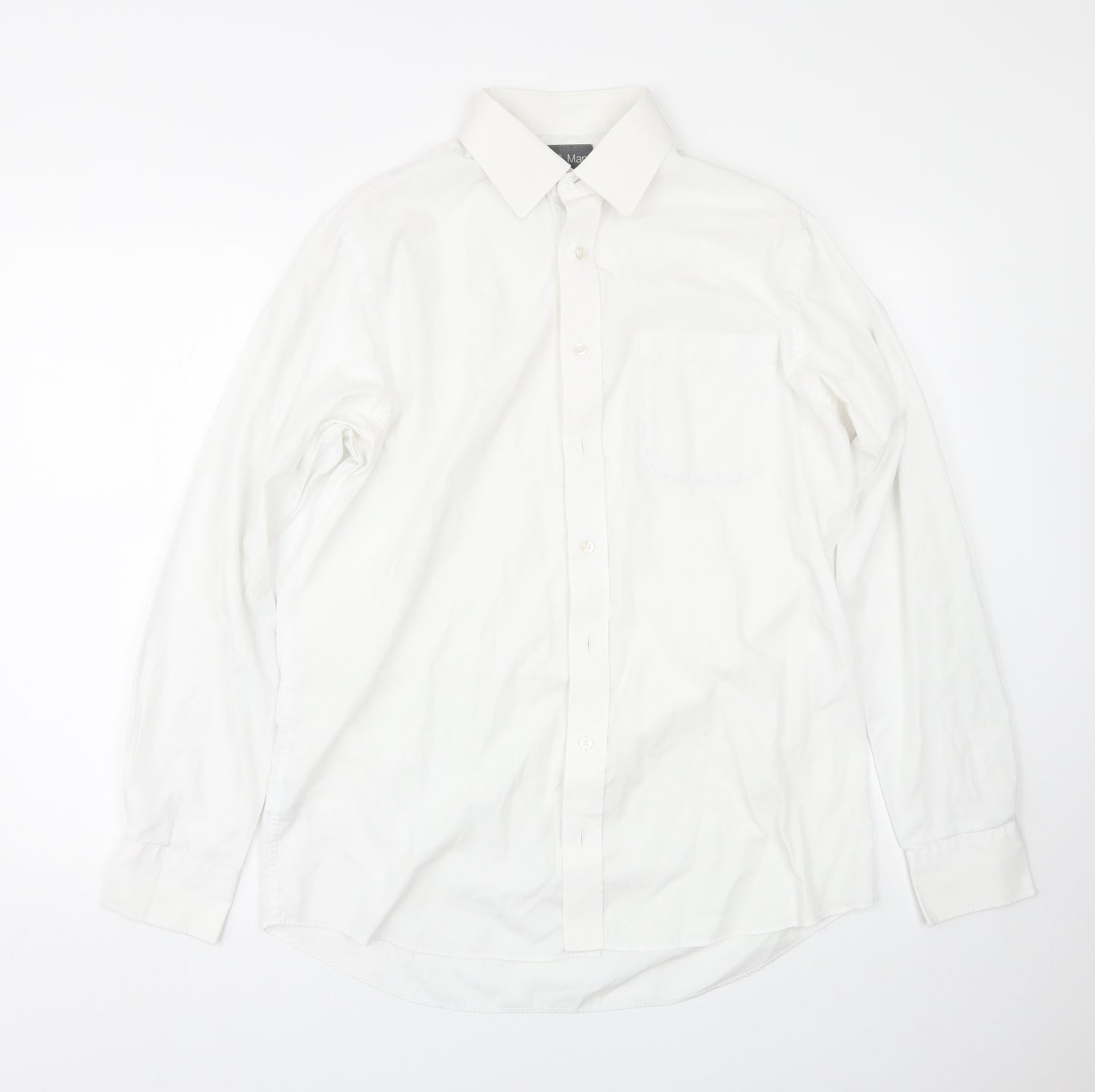M&S Mens White    Dress Shirt Size 15.5
