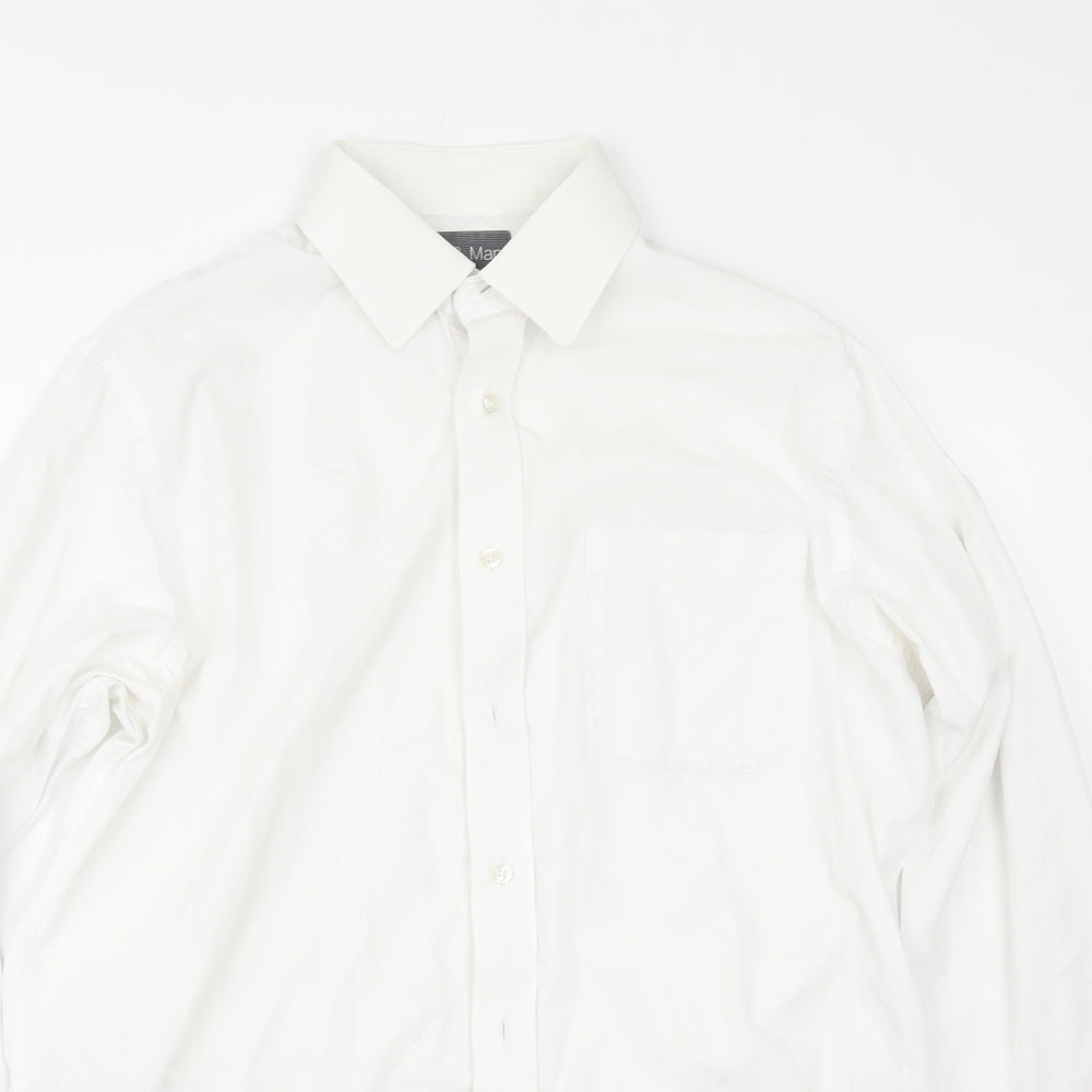 M&S Mens White    Dress Shirt Size 15.5