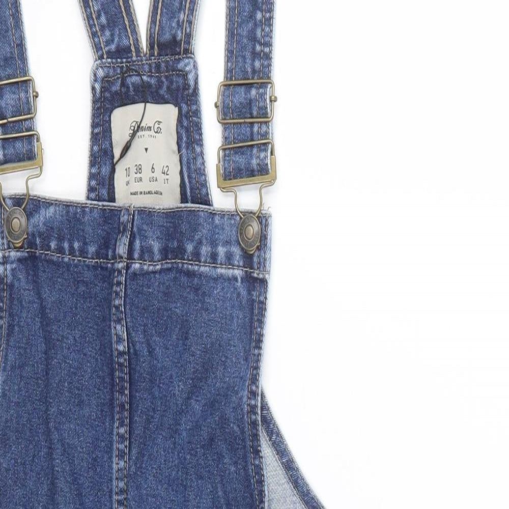 Denim co Womens Blue  Denim Pinafore/Dungaree Dress  Size 10