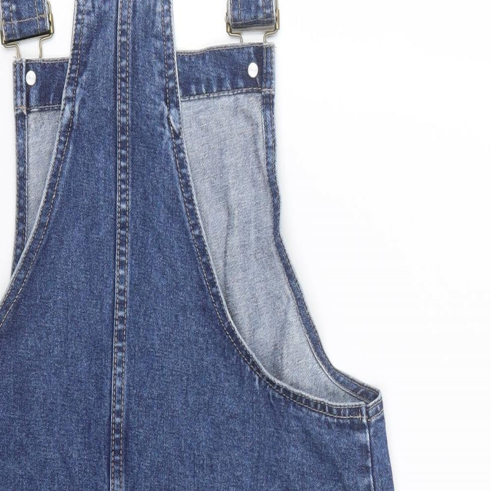 Denim co Womens Blue  Denim Pinafore/Dungaree Dress  Size 10