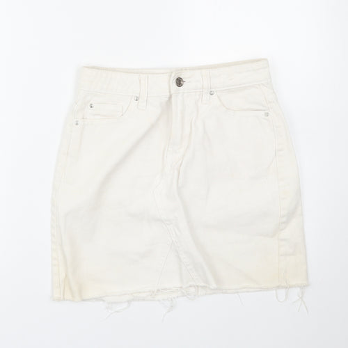 Denim co Womens White  Denim Mini Skirt Size 6