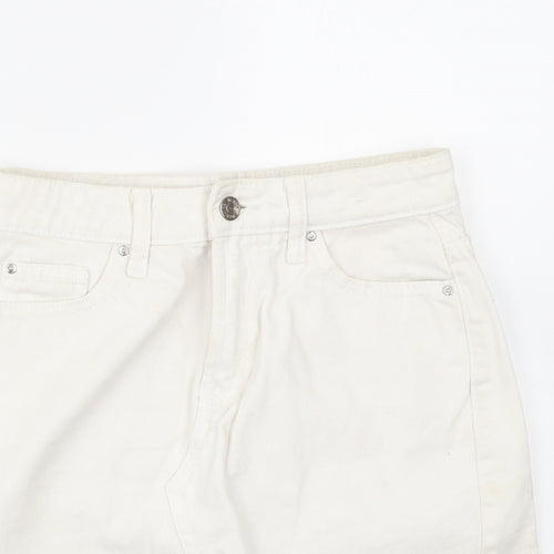 Denim co Womens White  Denim Mini Skirt Size 6