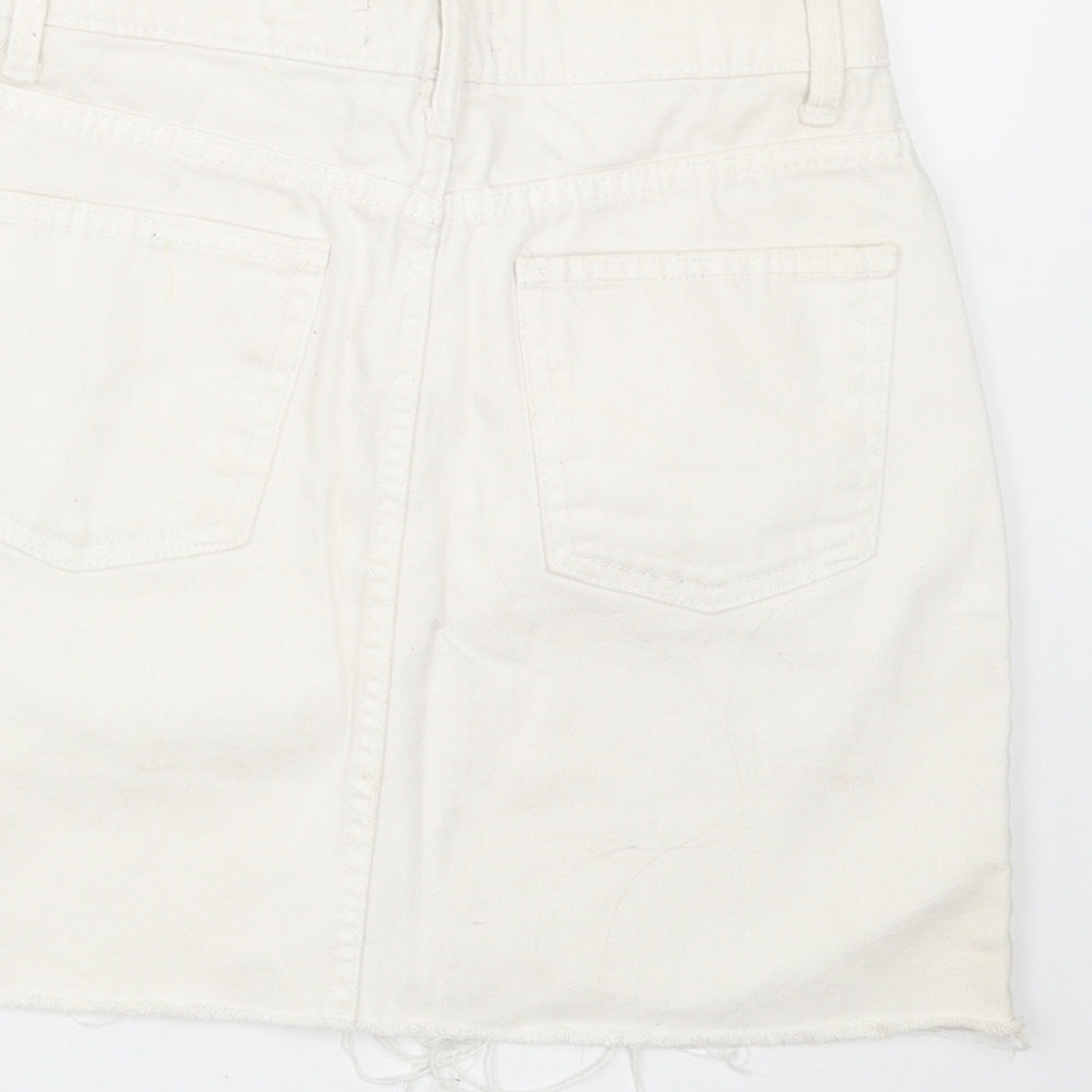 Denim co Womens White  Denim Mini Skirt Size 6