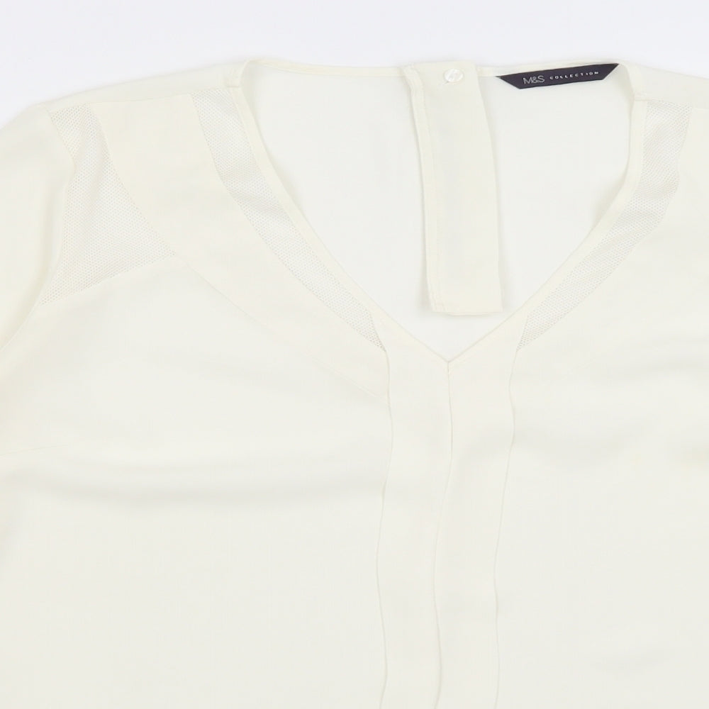 M&S Womens Ivory   Basic Blouse Size 14