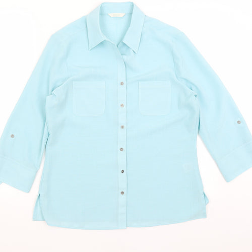 M&S Womens Blue   Basic Button-Up Size 12