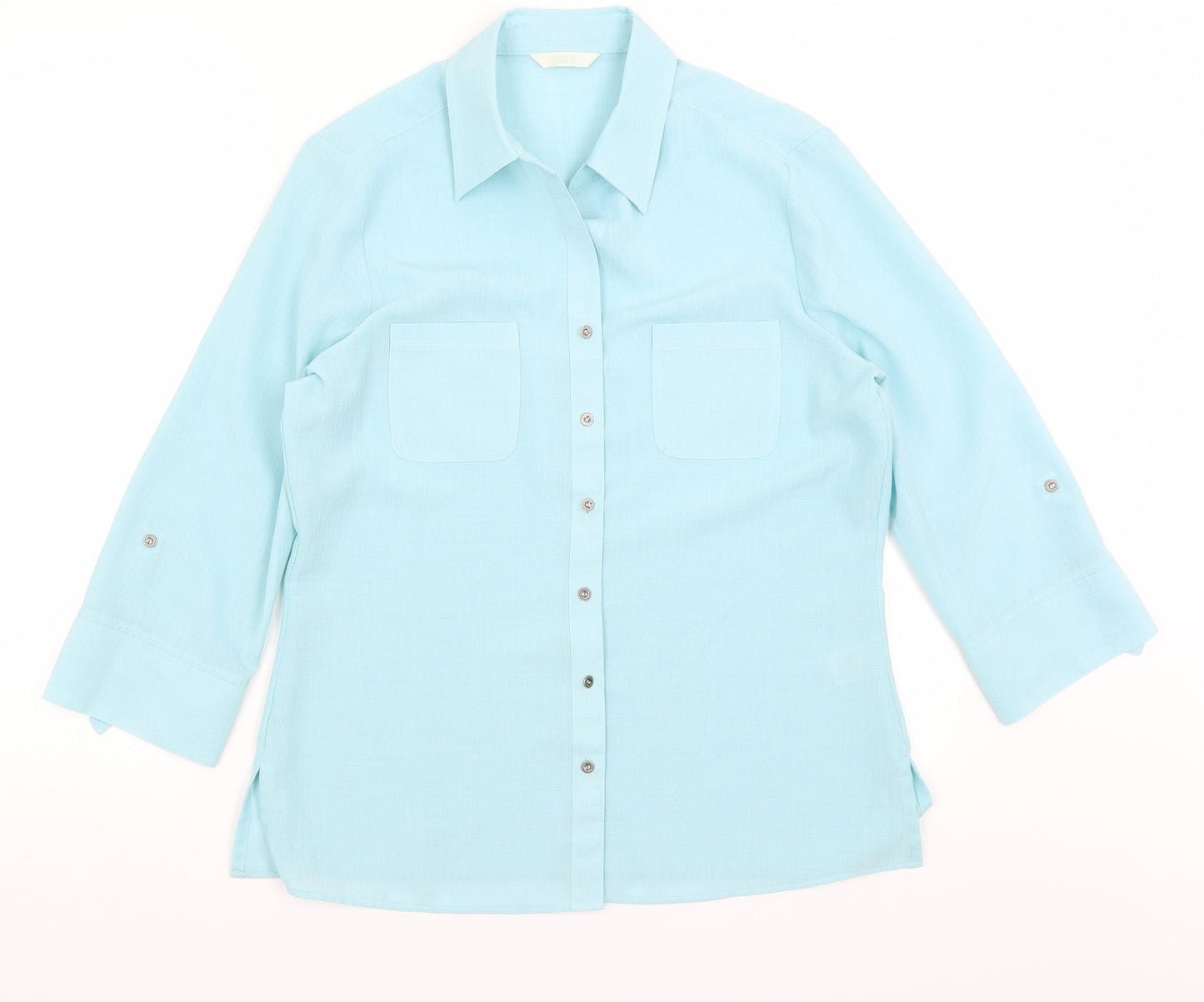 M&S Womens Blue   Basic Button-Up Size 12