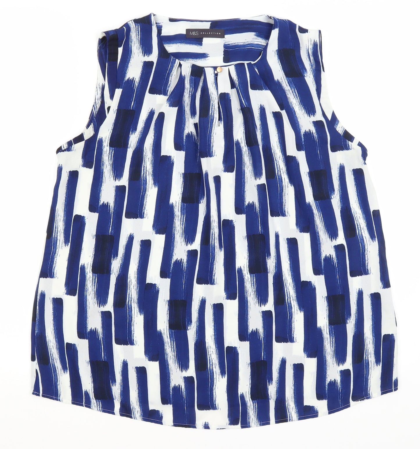 M&S Womens Blue   Basic Blouse Size 14