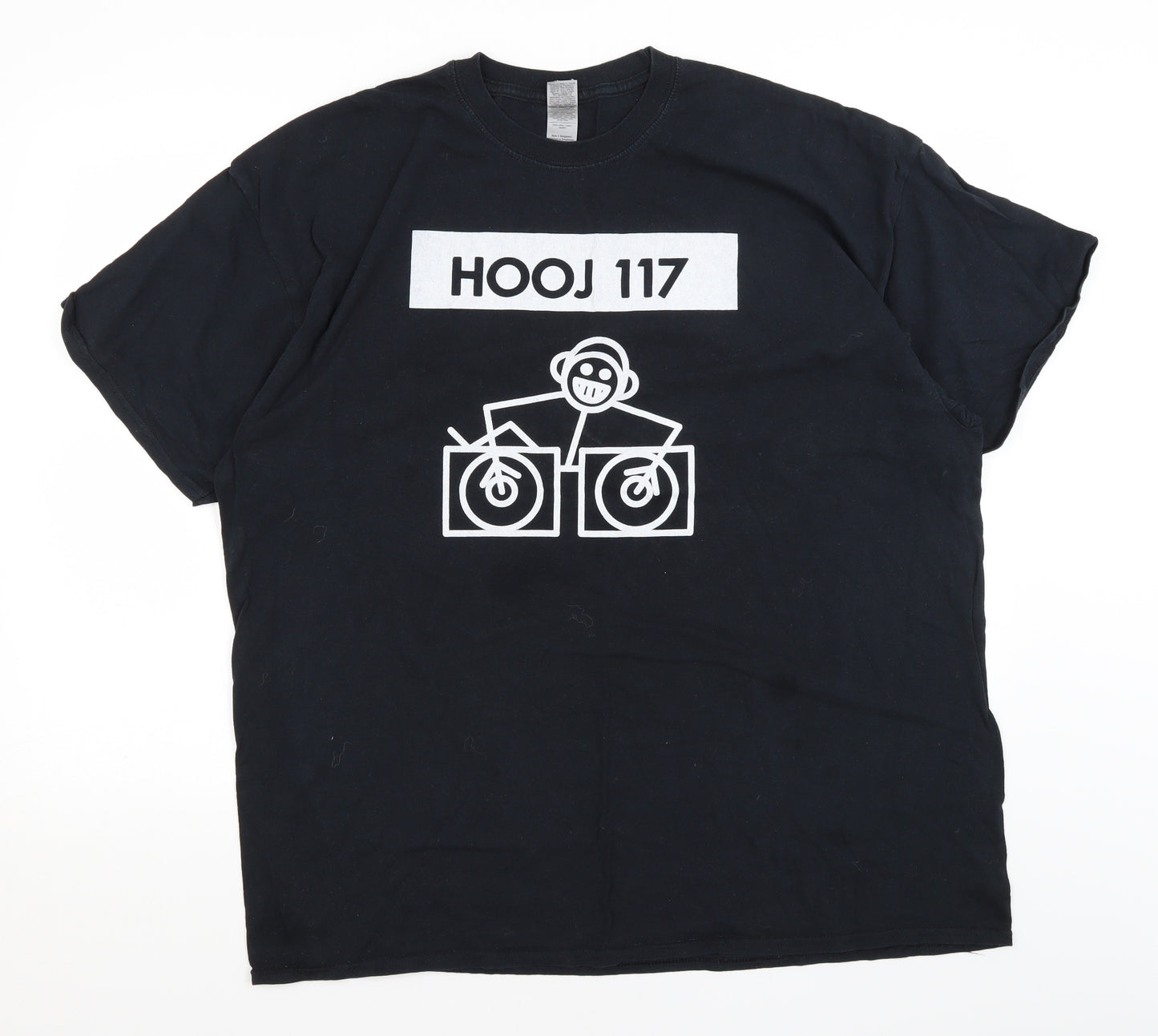 Gildan Mens Black    T-Shirt Size 2XL