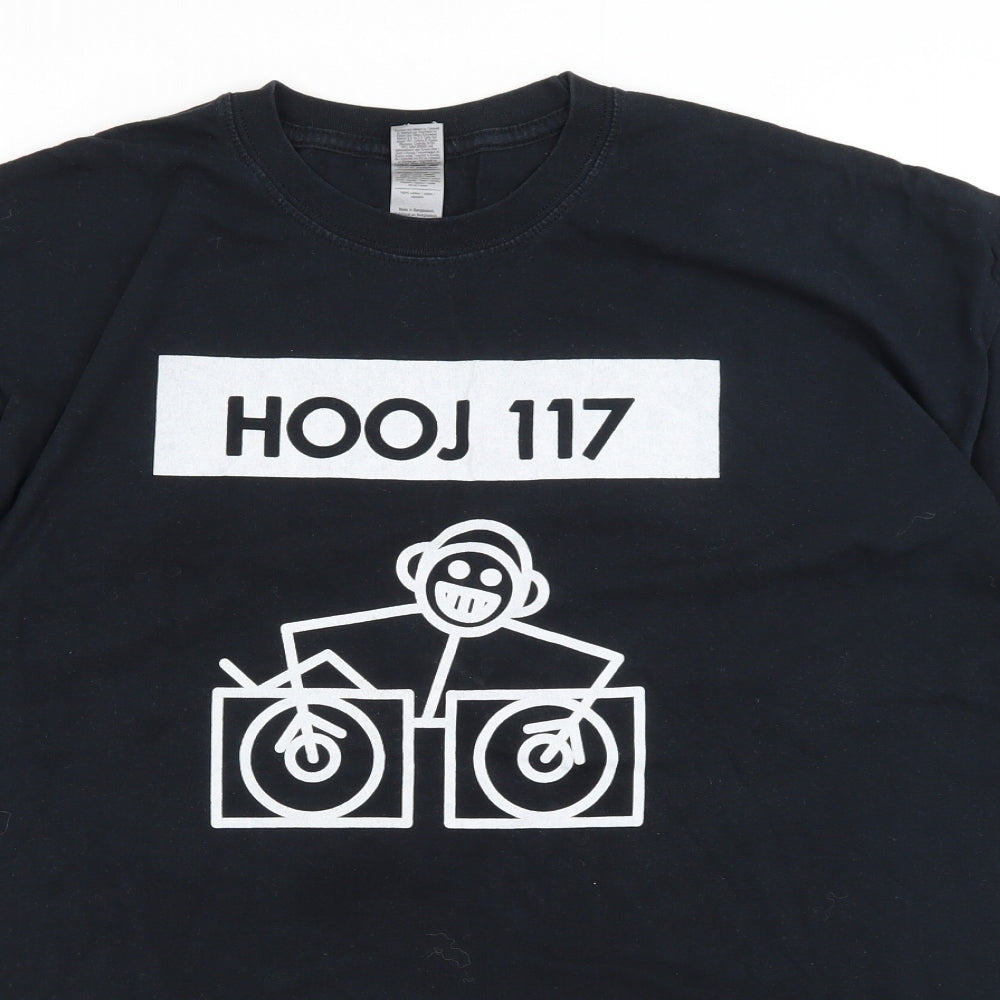 Gildan Mens Black    T-Shirt Size 2XL