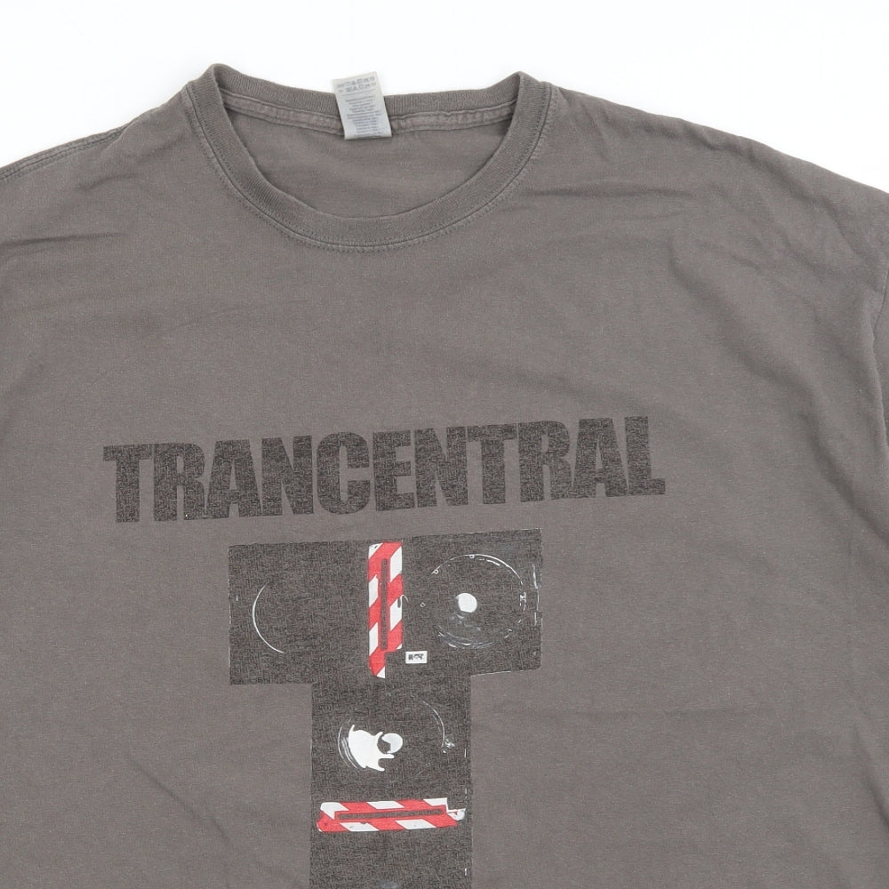 Gildan Mens Grey    T-Shirt Size 2XL