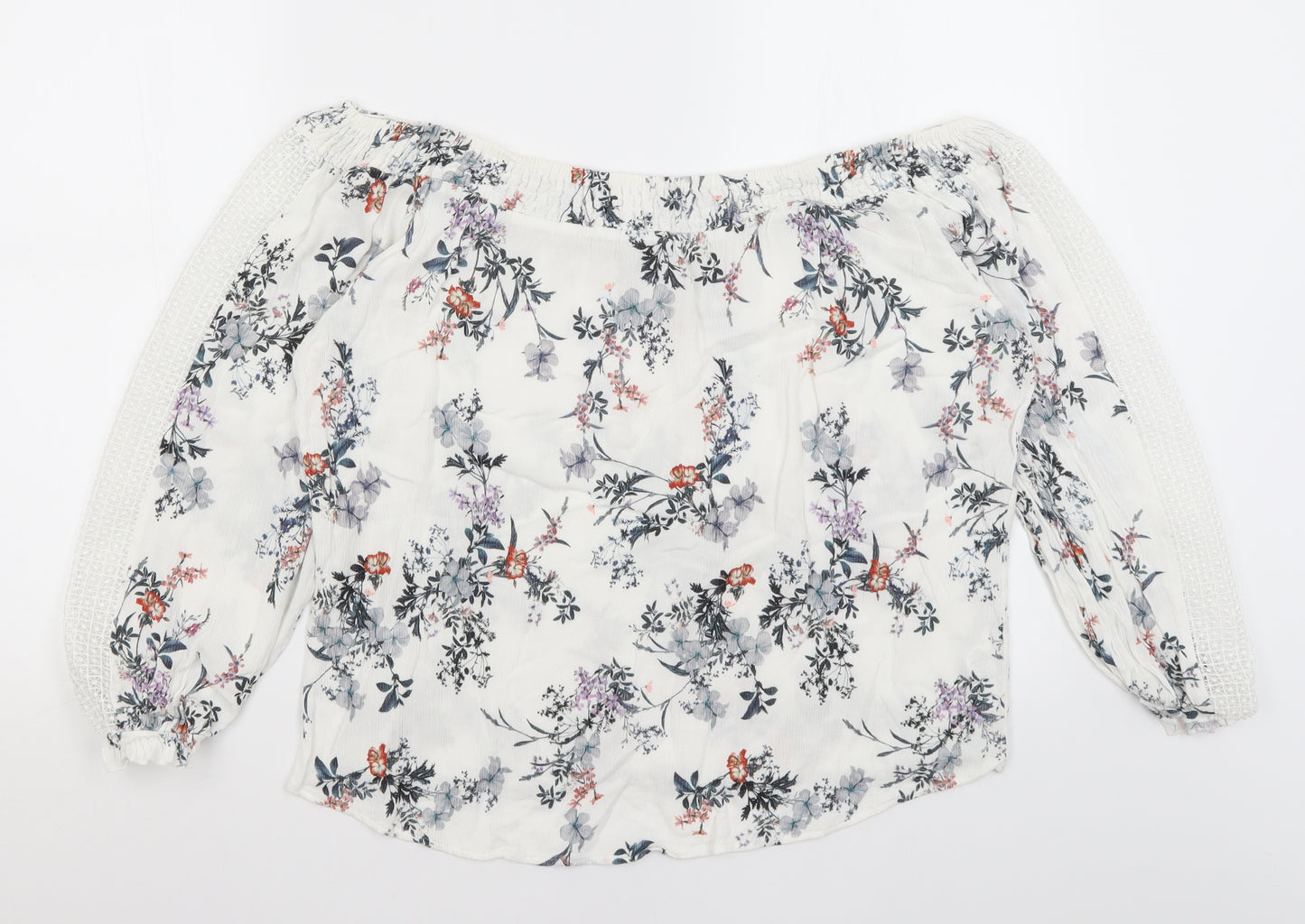 F&F Womens White Floral  Basic Blouse Size 20
