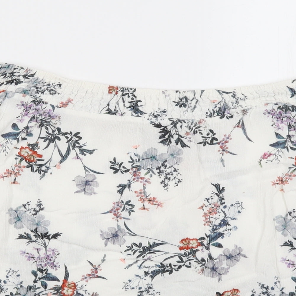 F&F Womens White Floral  Basic Blouse Size 20