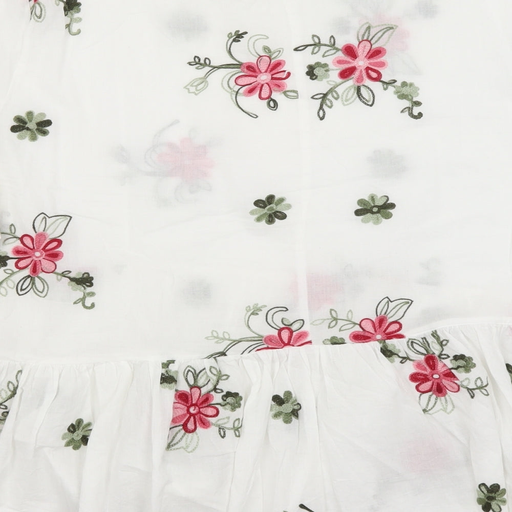 SheIn Womens White Floral  Basic Blouse Size 3XL