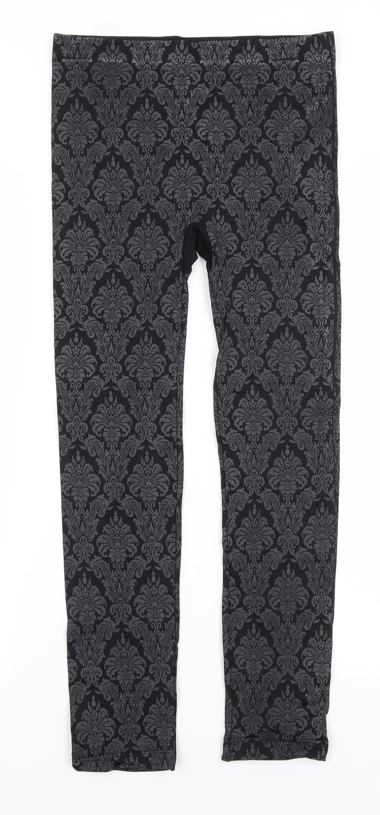 Secret Possessions Womens Black Paisley  Capri Leggings Size M L23 in