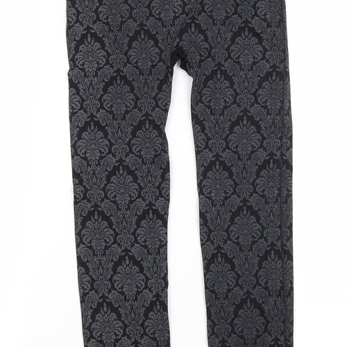 Secret Possessions Womens Black Paisley  Capri Leggings Size M L23 in