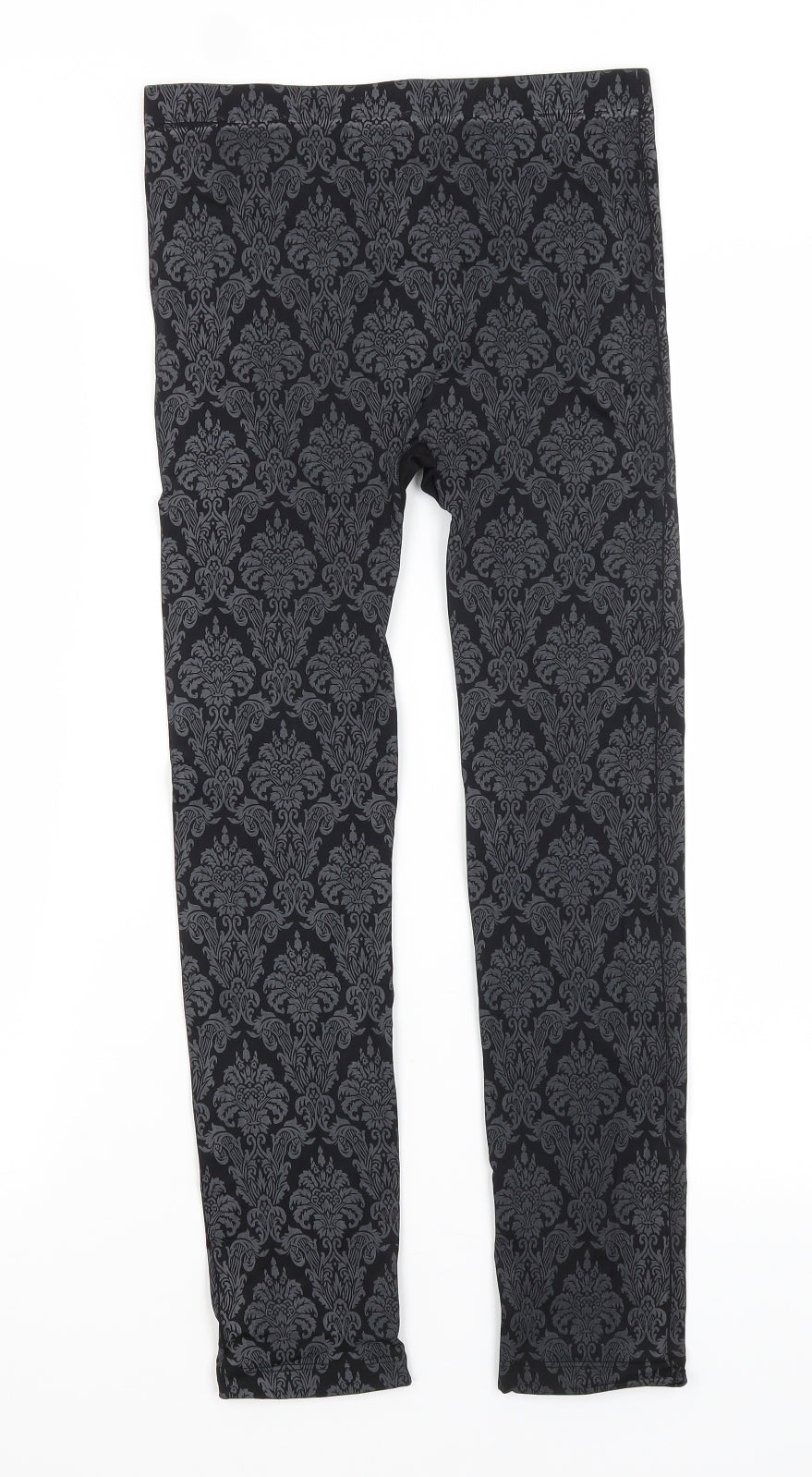 Secret Possessions Womens Black Paisley  Capri Leggings Size M L23 in
