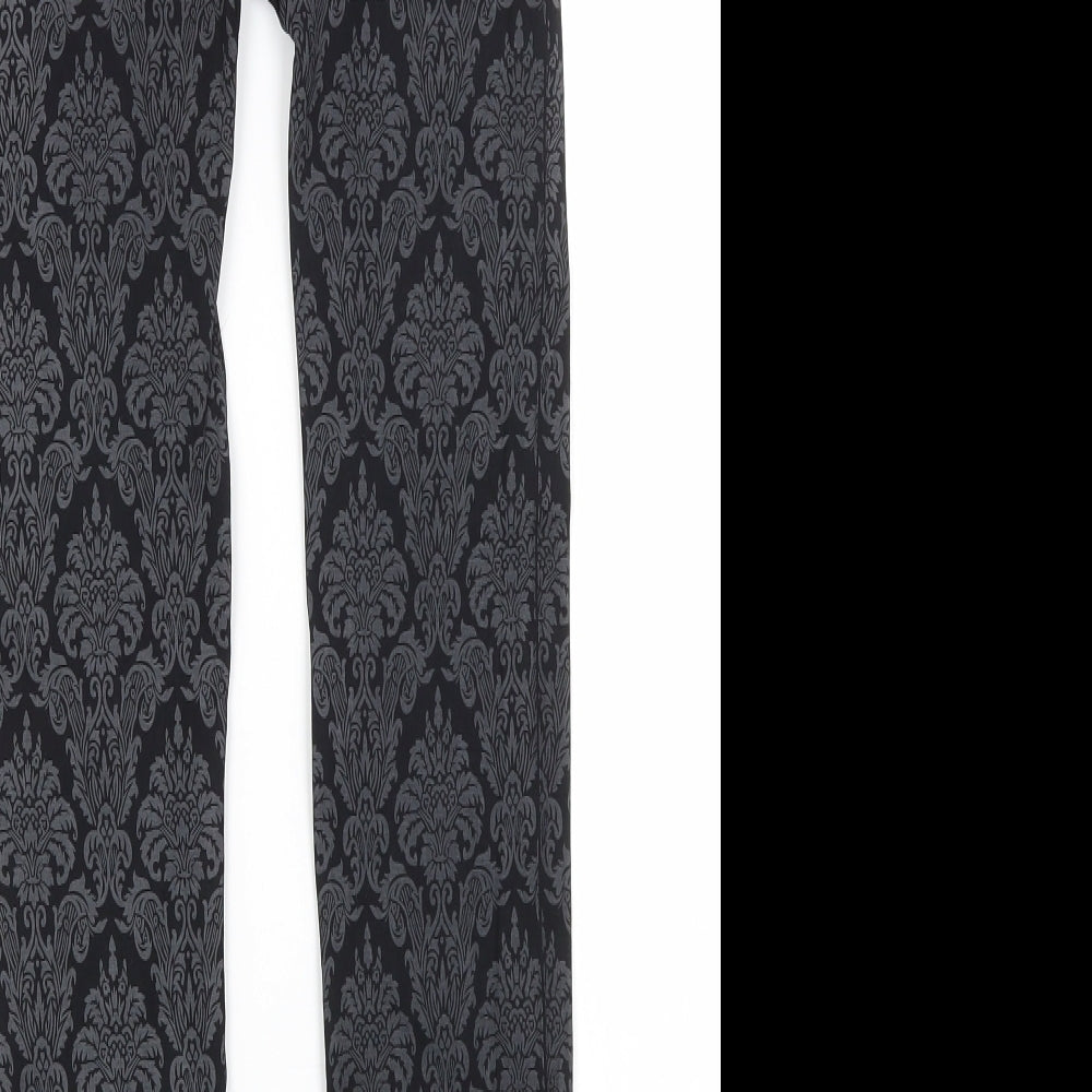 Secret Possessions Womens Black Paisley  Capri Leggings Size M L23 in