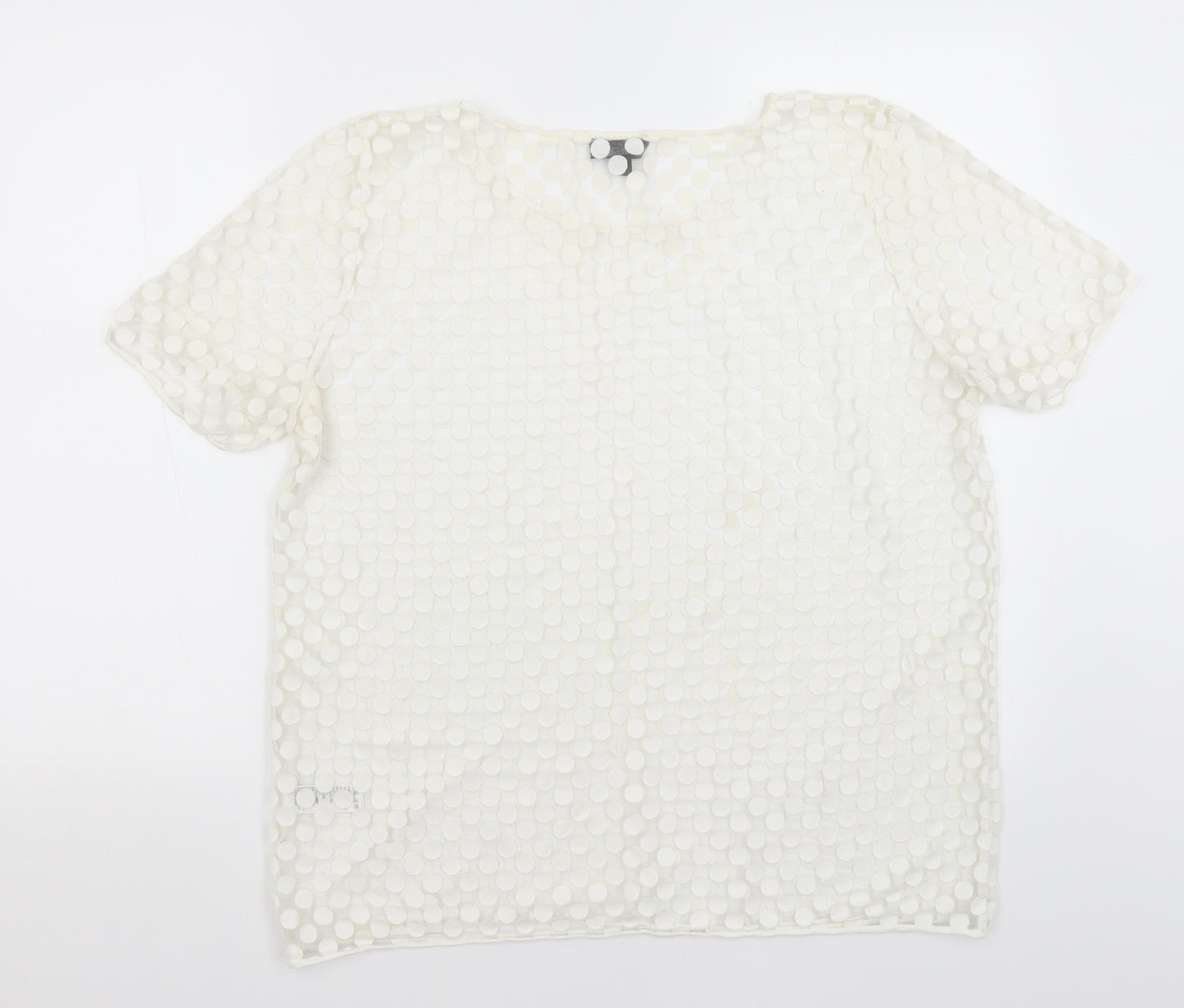 Topshop Womens Ivory Polka Dot  Basic T-Shirt Size 14
