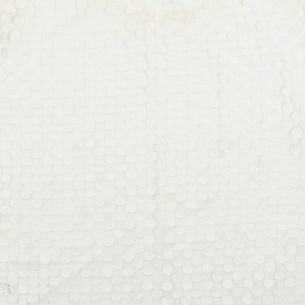 Topshop Womens Ivory Polka Dot  Basic T-Shirt Size 14