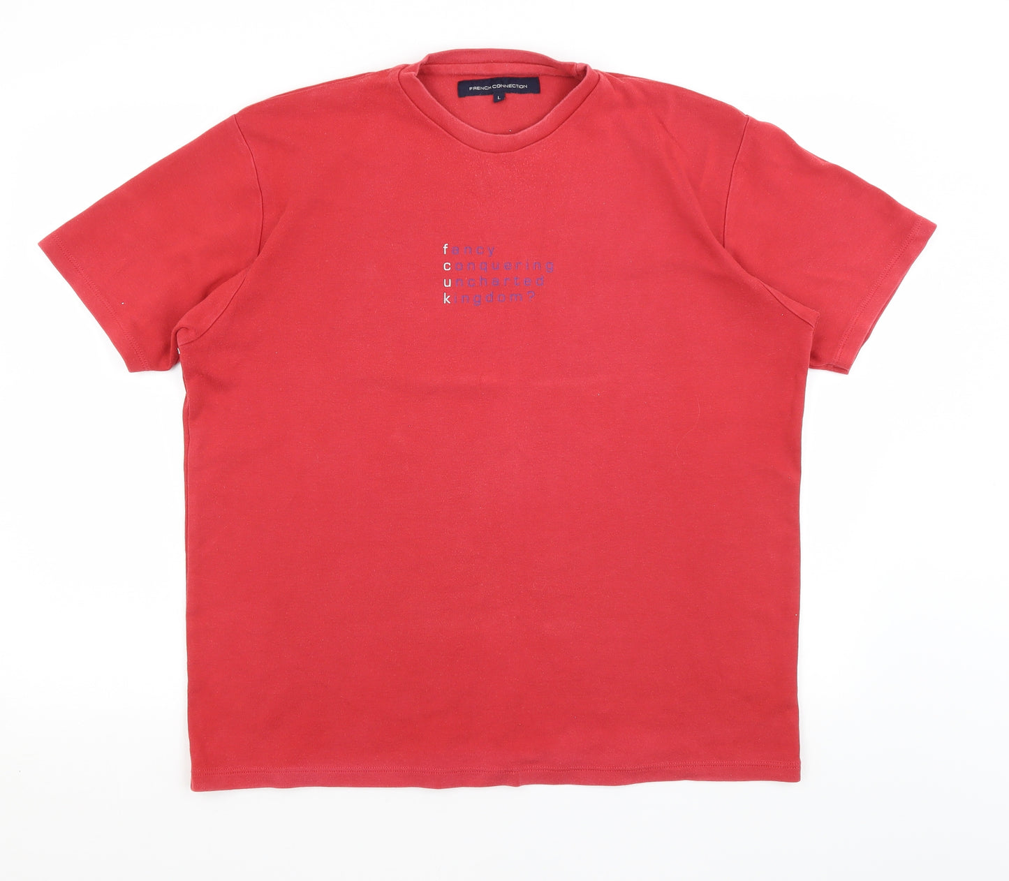 French Connection Mens Red    T-Shirt Size L  - FCUK