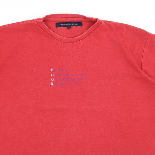 French Connection Mens Red    T-Shirt Size L  - FCUK