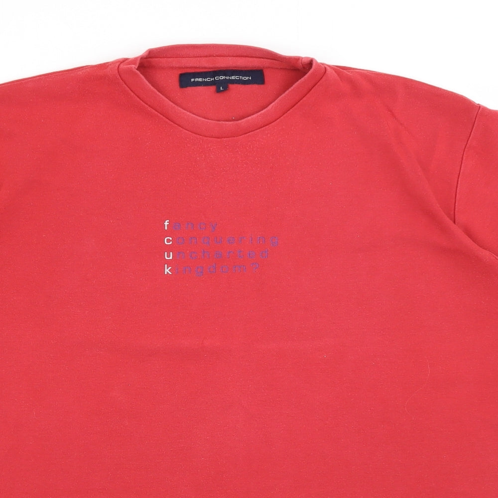 French Connection Mens Red    T-Shirt Size L  - FCUK