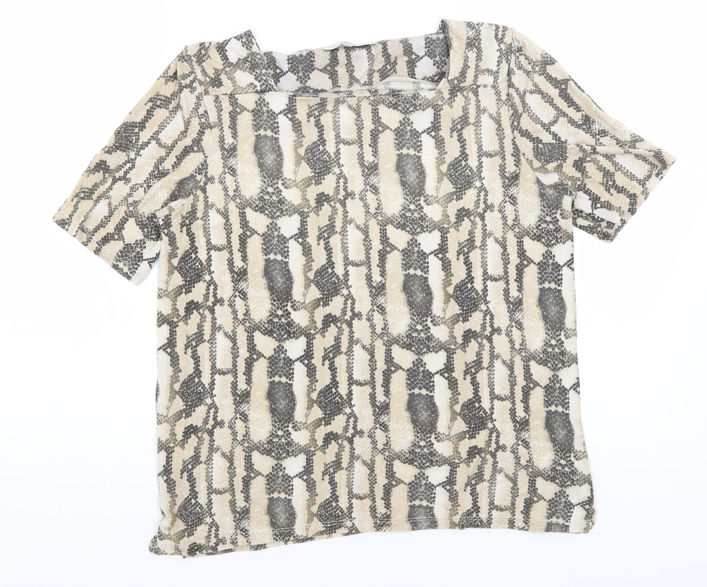 NEXT Womens Brown Animal Print  Basic T-Shirt Size 14