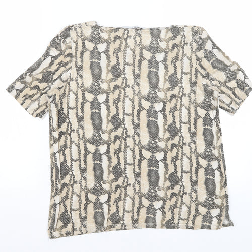 NEXT Womens Brown Animal Print  Basic T-Shirt Size 14