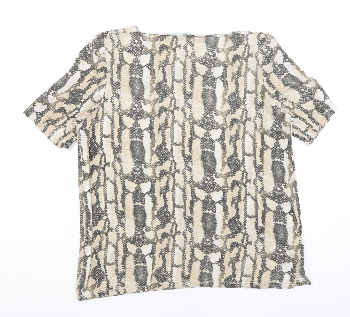 NEXT Womens Brown Animal Print  Basic T-Shirt Size 14