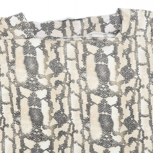 NEXT Womens Brown Animal Print  Basic T-Shirt Size 14