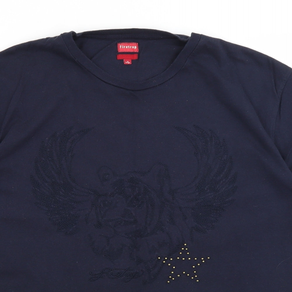 Firetrap Mens Blue    T-Shirt Size XL  - Tiger