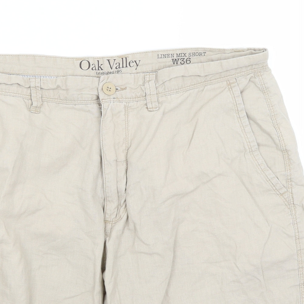 Oak Valley Mens Beige   Bermuda Shorts Size 36 in
