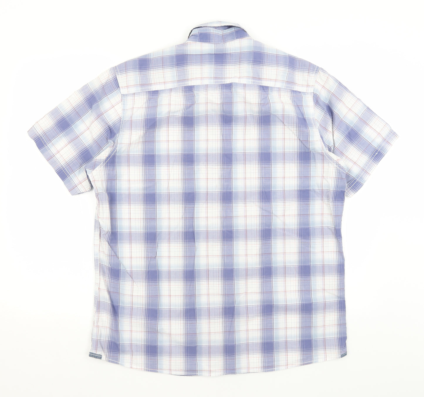 Boston Crew Mens Blue Plaid   Button-Up Size L